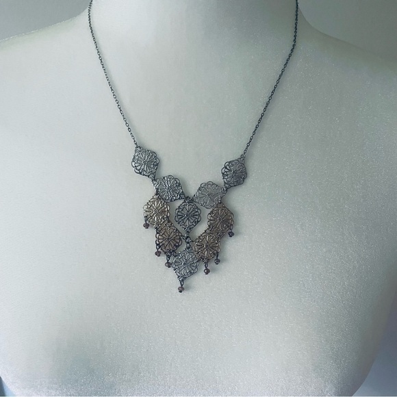 Express 3 tones Gold Rose Silver - Necklace VINTAGE - Picture 5 of 8